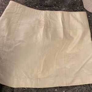 Wilsons Leather Cream Mini Skirt